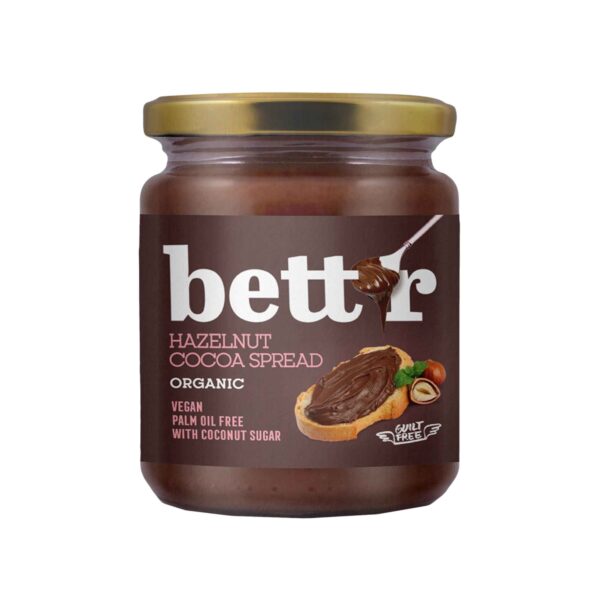Bett'r Organic Hazelnut Cocoa Spread 250g - Image 1