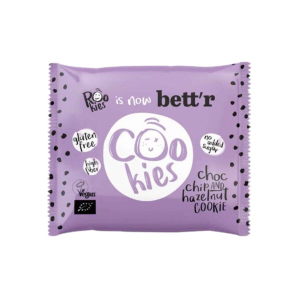 Bett'r Rookies Organic Cookie Choc Chip & Hazelnut 40g - Image 1