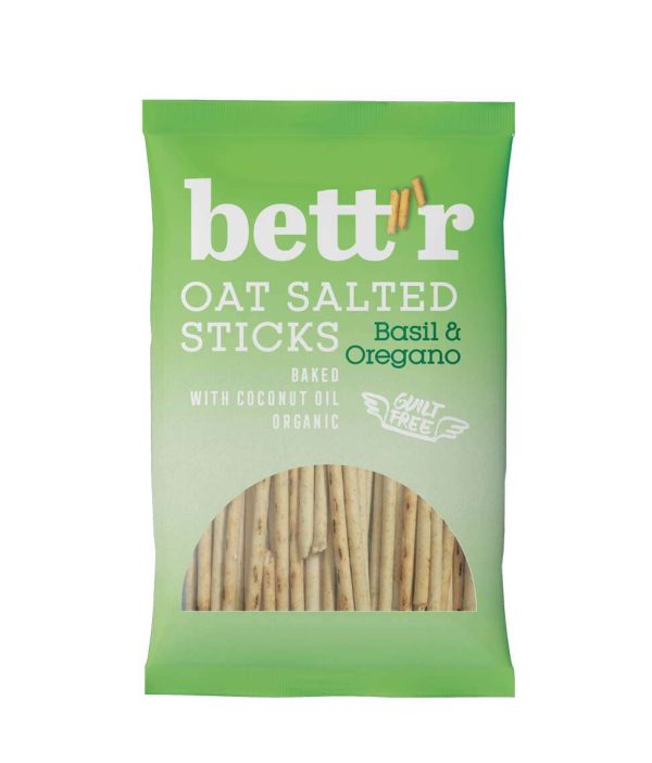 Bett'r Organic Oat Salted Sticks Basil & Oregano 50g - Image 1