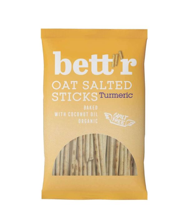 Bett'r Organic Oat Salted Sticks Tumeric 50g - Image 1