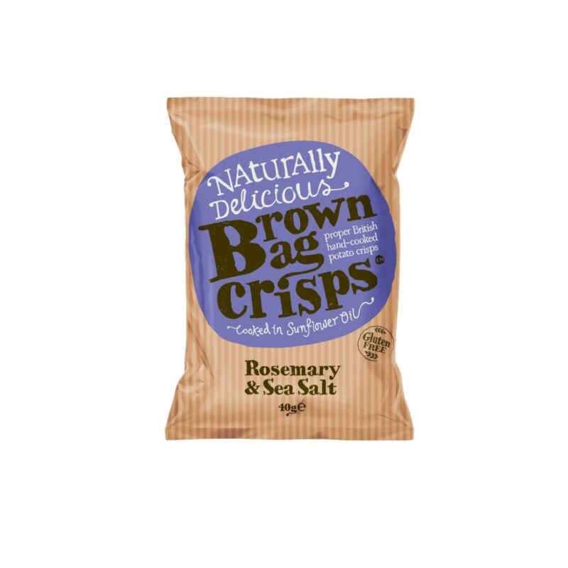 Brown Bag Crisps Rosemary and Sea Salt 40g – artisan hand-cooked potato crisps