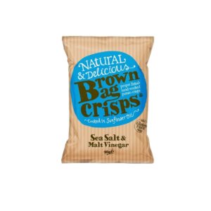 Brown Bag Crisps Sea Salt and Malt Vinegar 40g – artisan hand-cooked potato crisps