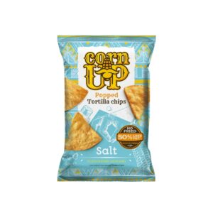 CornUp! Popped Tortilla Chips Salt 60g – light air-popped corn snack