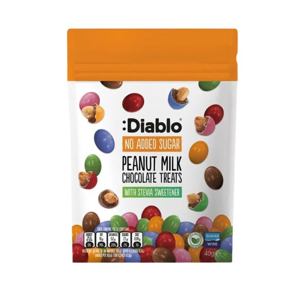 Diablo No Added Sugar Peanut Milk Chocolate Treats | 40g - Image 1