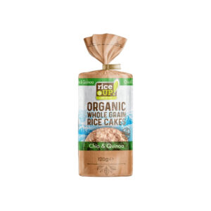 RiceUp! Organic Brown Rice Cakes with Chia & Quinoa 120g – healthy wholegrain snack