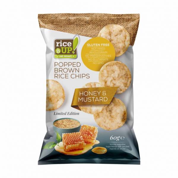 RiceUP_ Brown Rice Chips Honey and Mustard 60g-600x600 RiceUP! Brown Rice Chips Honey and Mustard 60g - Image 1