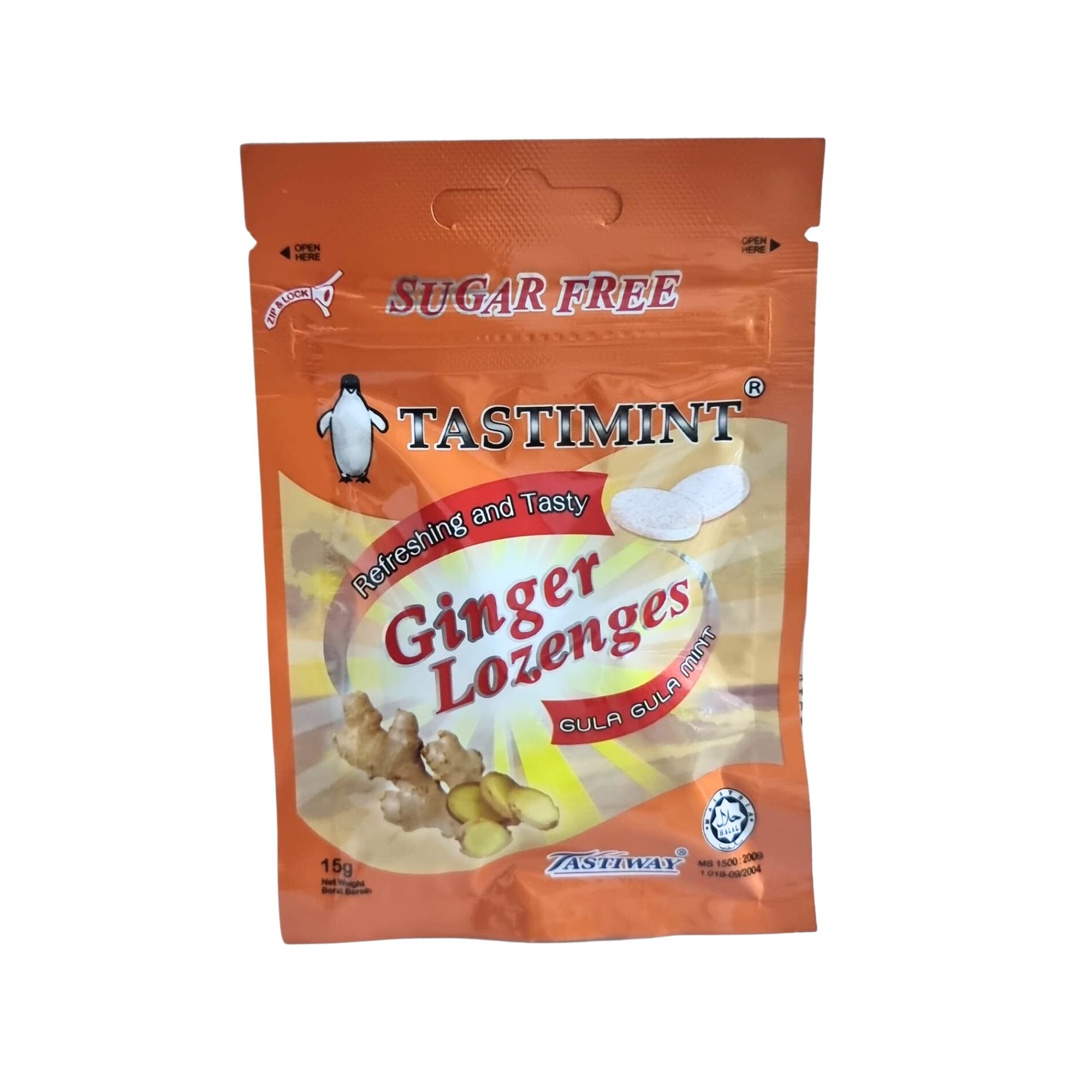 Tastimint20Ginger20Lozenges.jpg TastiMint Sugar Free Ginger Lozenges 15g - Image 1