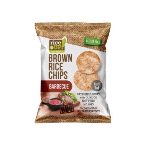 RiceUp! Brown Rice Chips Barbecue 25g – smoky crispy wholegrain snack chips