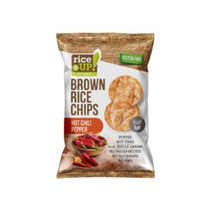 RiceUp! Brown Rice Chips Hot Chili Pepper 25g – spicy crispy wholegrain snack chips