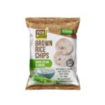 RiceUp! Brown Rice Chips Sour Cream and Onion 25g – light crispy wholegrain snack chips