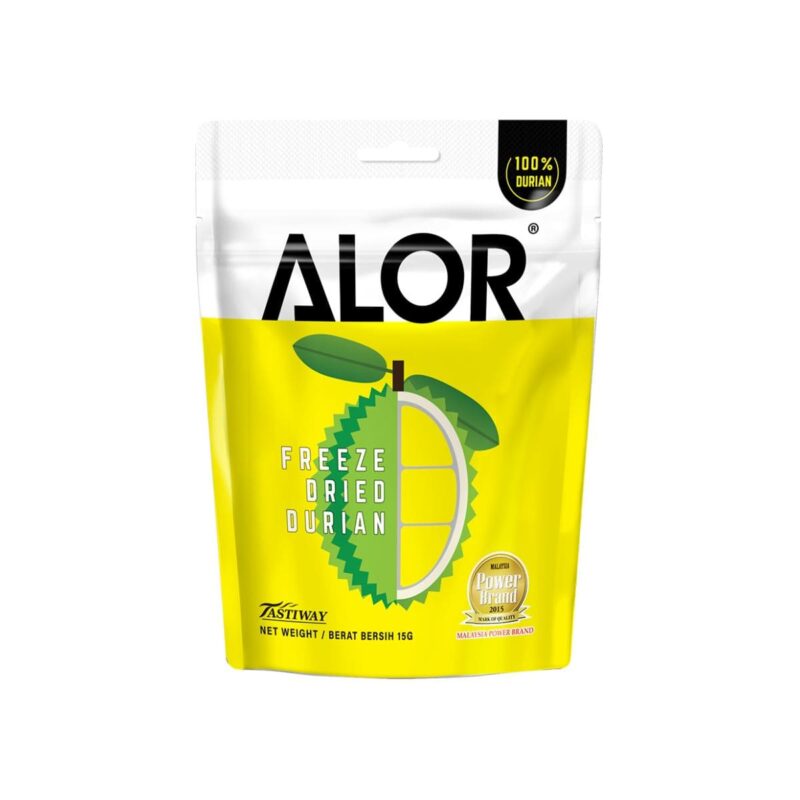 Alor Freeze Dried Durian 15g – light crunchy freeze-dried King of Fruits durian snack
