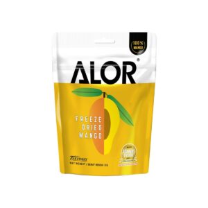 Alor Freeze Dried Mango 15g – light crunchy freeze-dried tropical mango snack