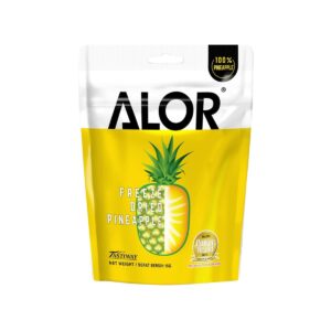 Alor Freeze Dried Pineapple 15g – light crunchy freeze-dried tropical pineapple snack