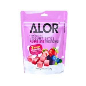 Alor Freeze Dried Yogurt Bites Mixed Berries 15g – light crunchy freeze-dried yogurt snack