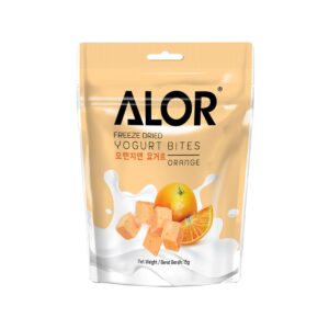 Alor Freeze Dried Yogurt Bites Orange 15g – light crunchy freeze-dried yogurt snack