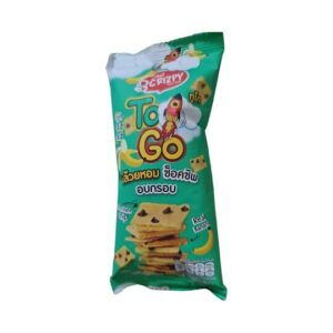 B CRIZPY TO GO Crispy Brownie Banana Chocolate Chip 20g – crispy chocolate brownie snack