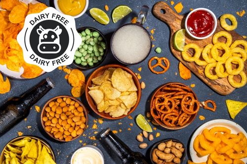 Dairy-free snacks and beverages made without milk ingredients