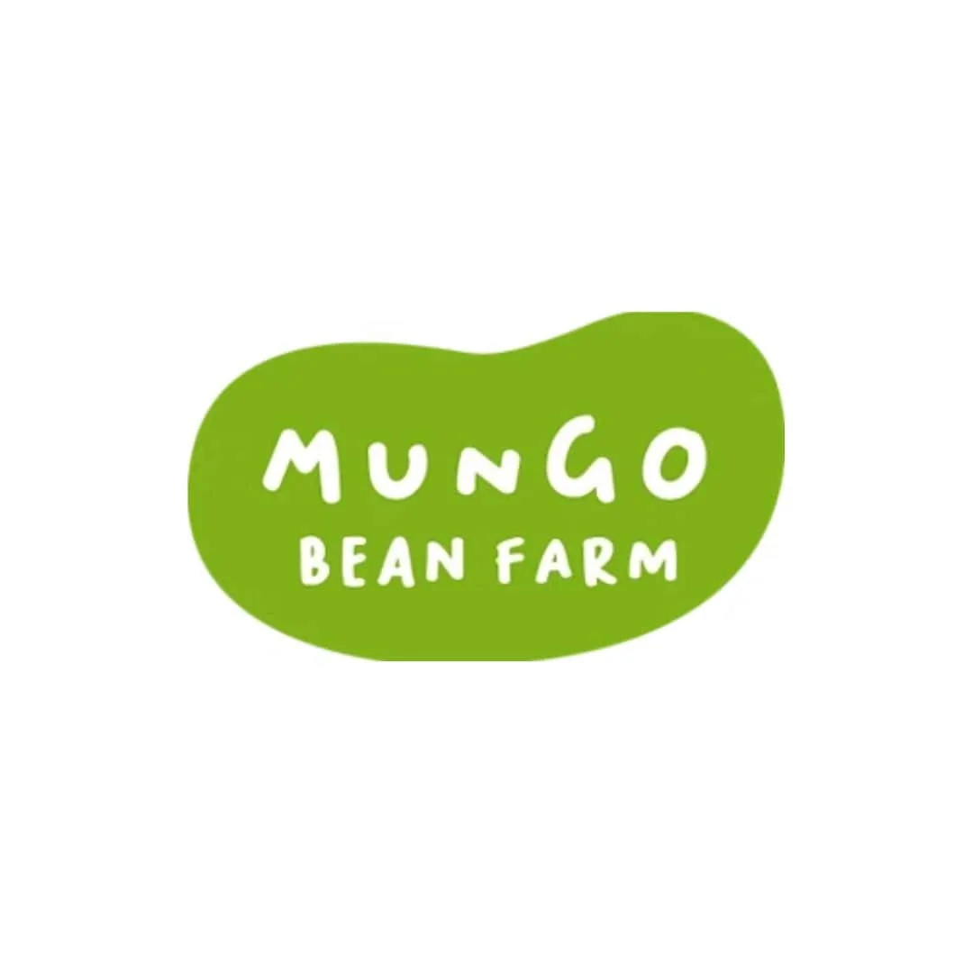 Fresh mungo beans logo on a white background, representing healthy plant-based food.
