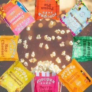 Popcorn Shed gourmet popcorn, sweet & savory flavors, handcrafted snack