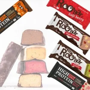 Roobar plant-based protein bar, natural ingredients, gluten-free, healthy snack